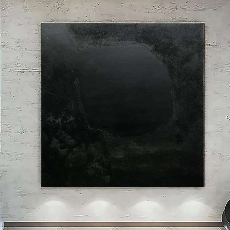 Large Abstract Painting Canvas Black Wall Art Framed Abstract Painting Original Canvas Office Decor Oversized Frame Wall Art ...