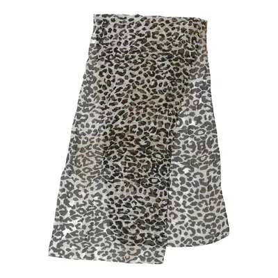 Unbranded Animal Print Scarf - No Size Black & White Polyester