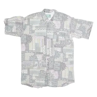 DIMETRIUS Shirt Purple Crazy Pattern Short Sleeve Mens XL