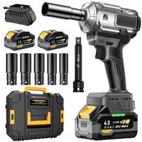 1200NM (900FT-LBS) Cordless Impact Wrench, Compact Wrench, 3000 RPM, 5300 High Power Motor, Fast Charger, 5 Sockets and 1 Ext...