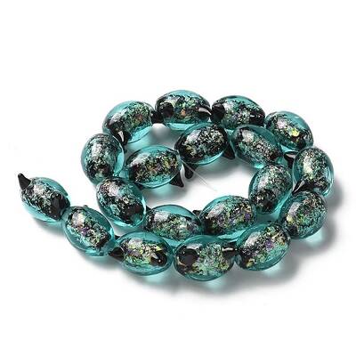Handmade Foil Lampwork Beads Strands
