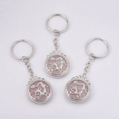 Natural Rose Quartz Keychain