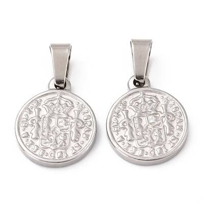 Tarnish Resistant 304 Stainless Steel Coin Pendants