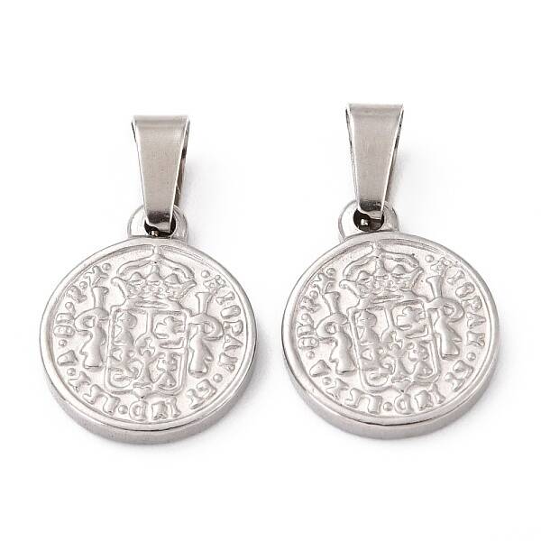 Tarnish Resistant 304 Stainless Steel Coin Pendants