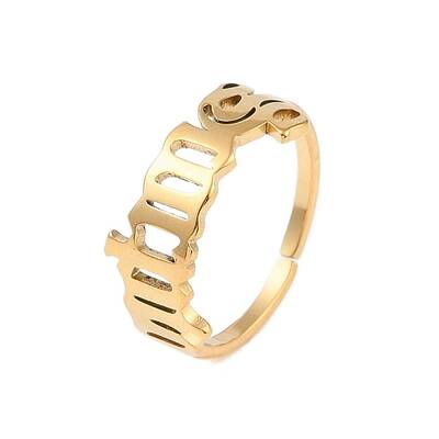 Ion Plating(IP) 304 Stainless Steel Constellation Open Cuff Ring for Women