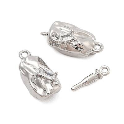 Brass Micro Pave Clear Cubic Zirconia Box Clasps