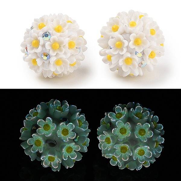 Handmade Luminous Polymer Clay Rhinestone Fancy Beads