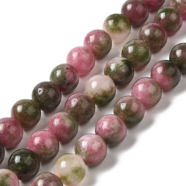 Natural Dyed White Jade Beads Strands