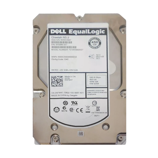 NFW4T Dell 450GB 6Gb/s SAS 10000 3.5-inch 16MB Hard Drive