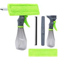 KEEPOW Multifunction Window Cleaner Tool Kit with Spray Bottle, Squeegee, and Microfiber Washer Head