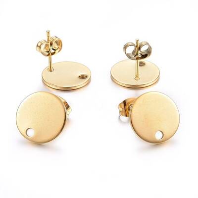 Ion Plating(IP) 304 Stainless Steel Stud Earring Findings