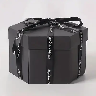Hexagonal Gift Box, 1 Piece DIY Creative Photo Album, Anniversary & Birthday Gift For Partner
