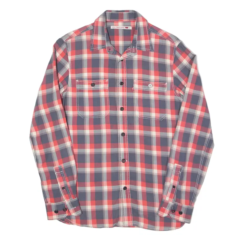 LEVI'S Shirt Red Check Long Sleeve Mens S