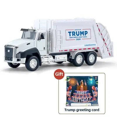 Comes with a Greeting Card | Real-Voice Truck Toy | Garbage Truck Collectible | 1:50 Scale Pull-Back Metal Model Car, Perfect...