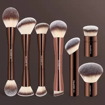 MAANGE Multi-use Makeup Brush Set, 7 Counts/set Ergonomic Design Cosmetic Brushes for Blush Contour Highlighter Concealer, Pr...