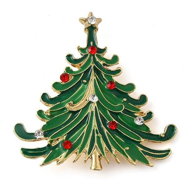 Christmas Alloy Colorful Rhinestone Brooches