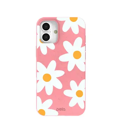 Bubblegum Pink Daisy iPhone 16 Plus Case