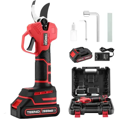 TEENO Brushless Cordless Electric Pruning Shears, 2000mAh Batteries, Professional Pruning Shears Blade Suitable for Gardens, ...