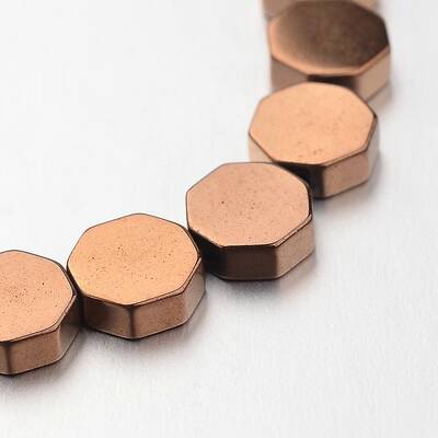 Electroplate Non-magnetic Synthetic Hematite Bead Strands