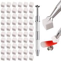 Fcozpjk 100Pcs Soft Nail Sponges for Ombre Nail Art Sponges With Grabbing Pen Aura Nails Ombre Nail Brush Manicure Nail Art T...