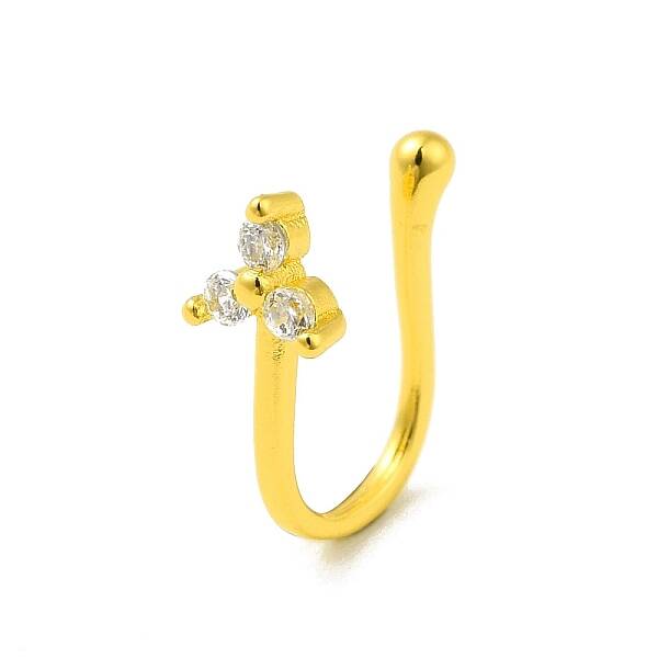Clear Cubic Zirconia Flower Clip on Nose Rings