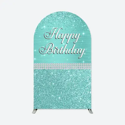 Aperturee Glitter Diamond Happy Birthday Party Single Arch Backdrop | Custom Arched Wall Covers | Diy Chiara Backdrop Cover |...