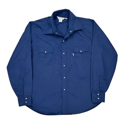 1970S Levis Shirt - XL Blue Nylon