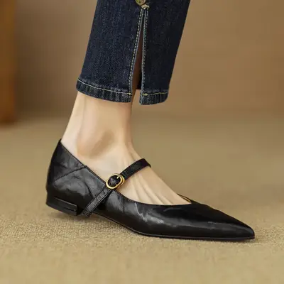 CHIKO Malani Pointy Toe Block Heels Mary Jane Shoes