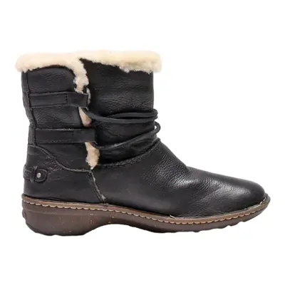 UGG Ankle Boots Black Leather Womens UK 7.5