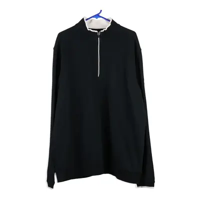 Adidas 1/4 Zip - XL Black Cotton Blend