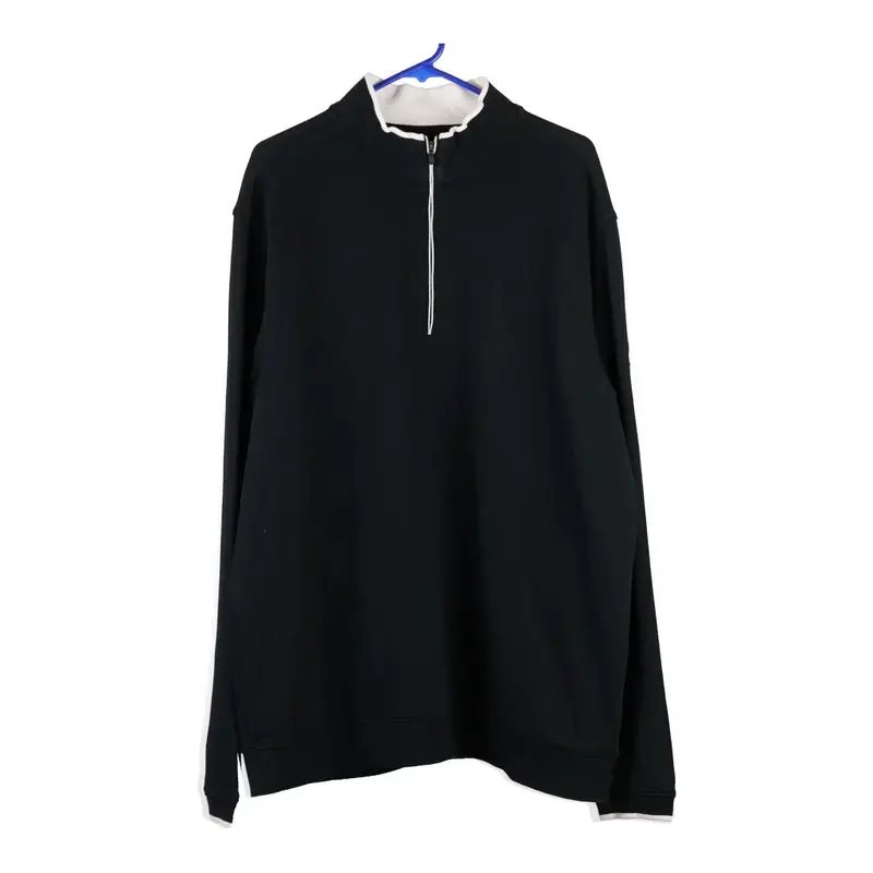 Adidas 1/4 Zip - XL Black Cotton Blend