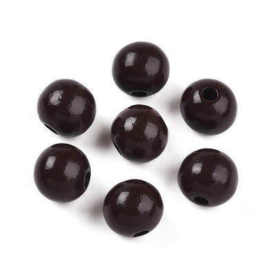 Painted Natural Wood Beads