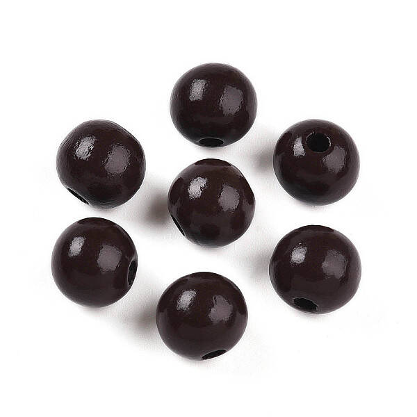 Painted Natural Wood Beads