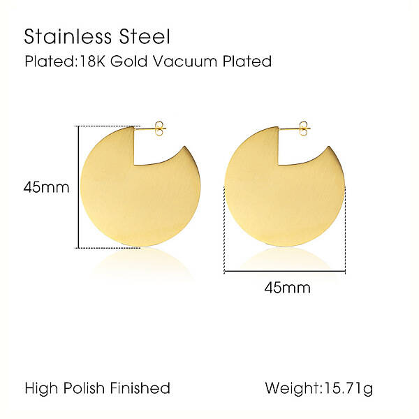 Minimalist Chic Geometric Stainless Steel Stud Earrings for Women