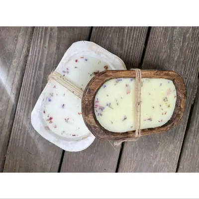 Dough Bowl Candle 16 oz Decor Wood