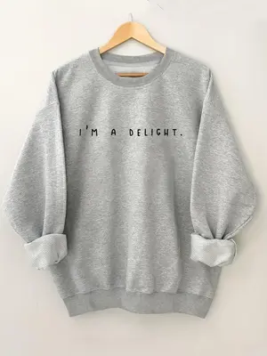 Women's Slogan Print Drop Shoulder Sweatshirt, Comfort Casual Long Sleeve Crewneck Sweatshirt Pullover Top for Lady Fall, Wom...
