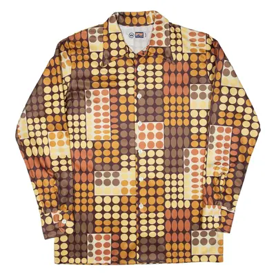 PETER WERTH Mens Shirt Yellow Spotted Long Sleeve M