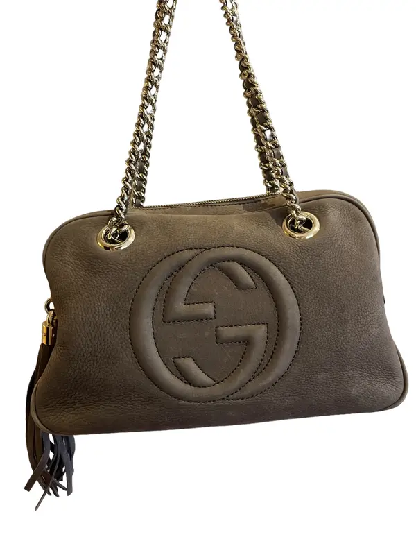 Pre-owned GUCCI Leather/Suede Shoulder Bags Soho Shoulder Bag