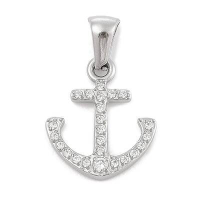 304 Stainless Steel Micro Pave Cubic Zirconia Pendants