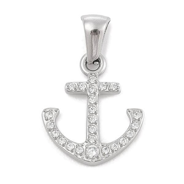 304 Stainless Steel Micro Pave Cubic Zirconia Pendants