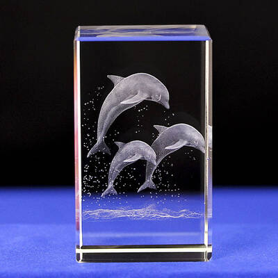 3D Laser Engraving Animal Glass Figurine