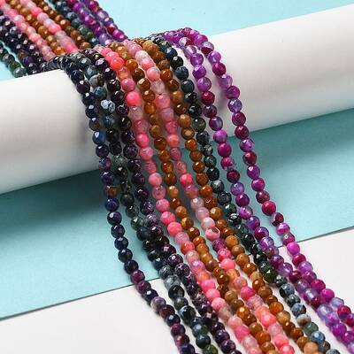 Natural Fire Crackle Agate Beads Strands