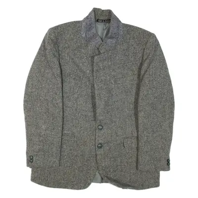 Mens Blazer Jacket Grey Wool L