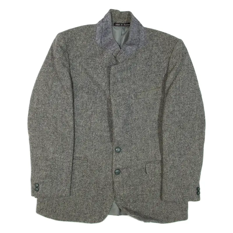 Mens Blazer Jacket Grey Wool L