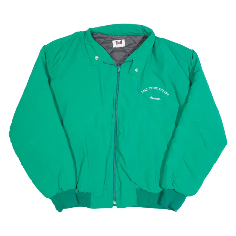 Vintage JBKB Quilted Mens Bomber Jacket Green 90s XL