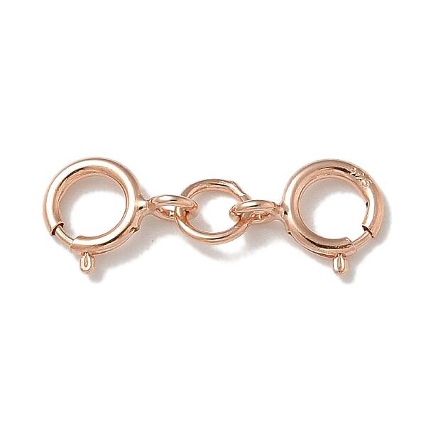 S925 Sterling Silver Double Spring Ring Clasps