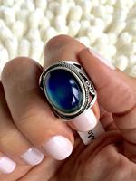 Vintage Oval Shaped Artificial Gemstone Decorated Ring, Fashion Accessories for Women, Trendy All-match & Exquisite Jewelry f...