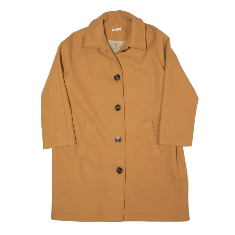 VICTORIA R Overcoat Jacket Beige Womens L