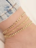 Fashion Simple Chain Anklet, Casual Versatile Foot Jewellery for Women, Elegant All-match Layered Fashionable Jewelry Accesso...