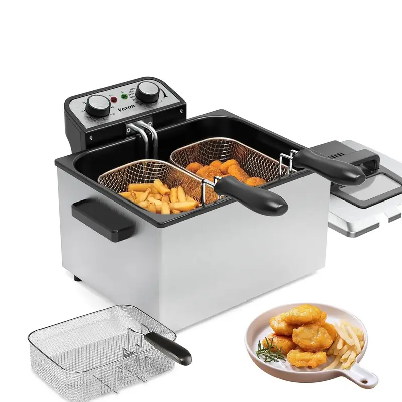 Deep Fryer with Basket,Deep Fryer Perfect for High-Temperature Frying with Peanut Oil - Ideal for Delicious Chicken Nuggets &...